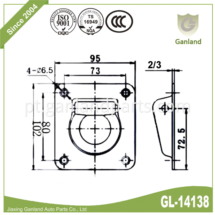  Recessed Pan Fitting gl-14138